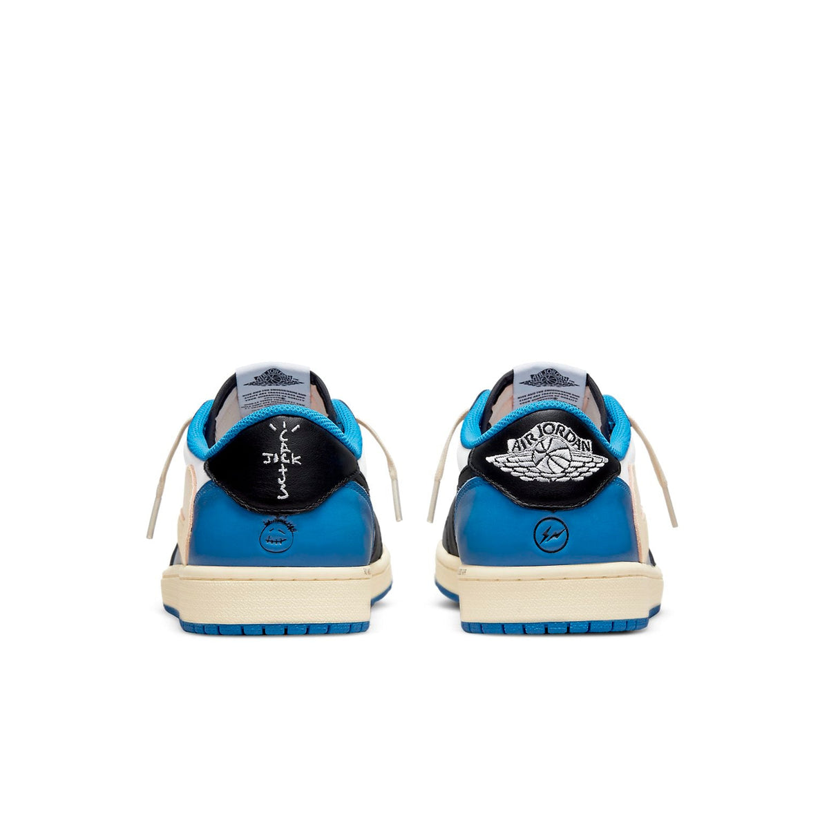Air Jordan 1 Retro Low x Fragment Design x Travis Scott Sail Black Military Blue
