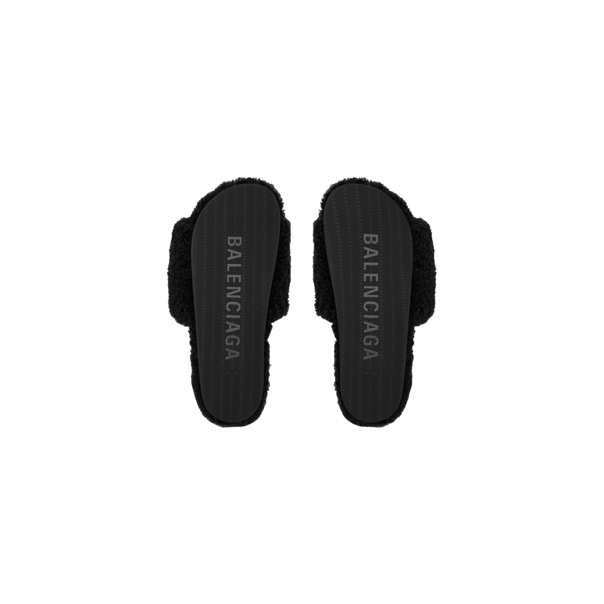Balenciaga Furry Slide - Jet Black -No Restock