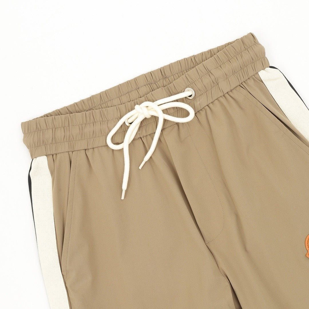 Moncler Side Stripe Logo Patch Jogger Pants – Men’s, Khaki