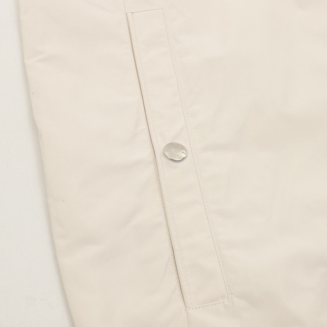 Moncler Striped-Sleeve Hooded Shell Jacket - Ivory - detail 3