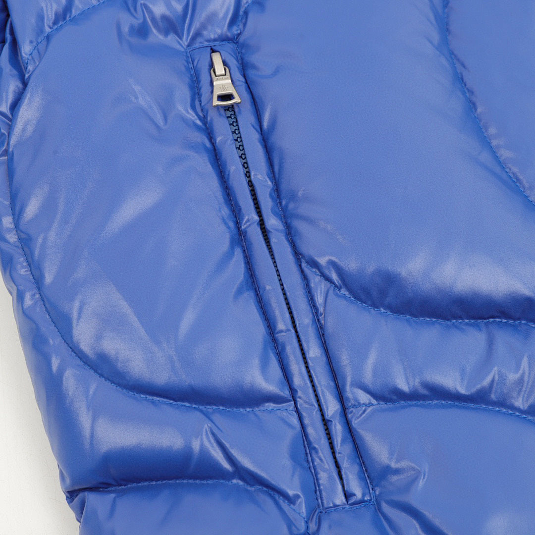 Moncler Palm Angels Wave-Quilted Down Jacket - Cobalt Blue - detail 3