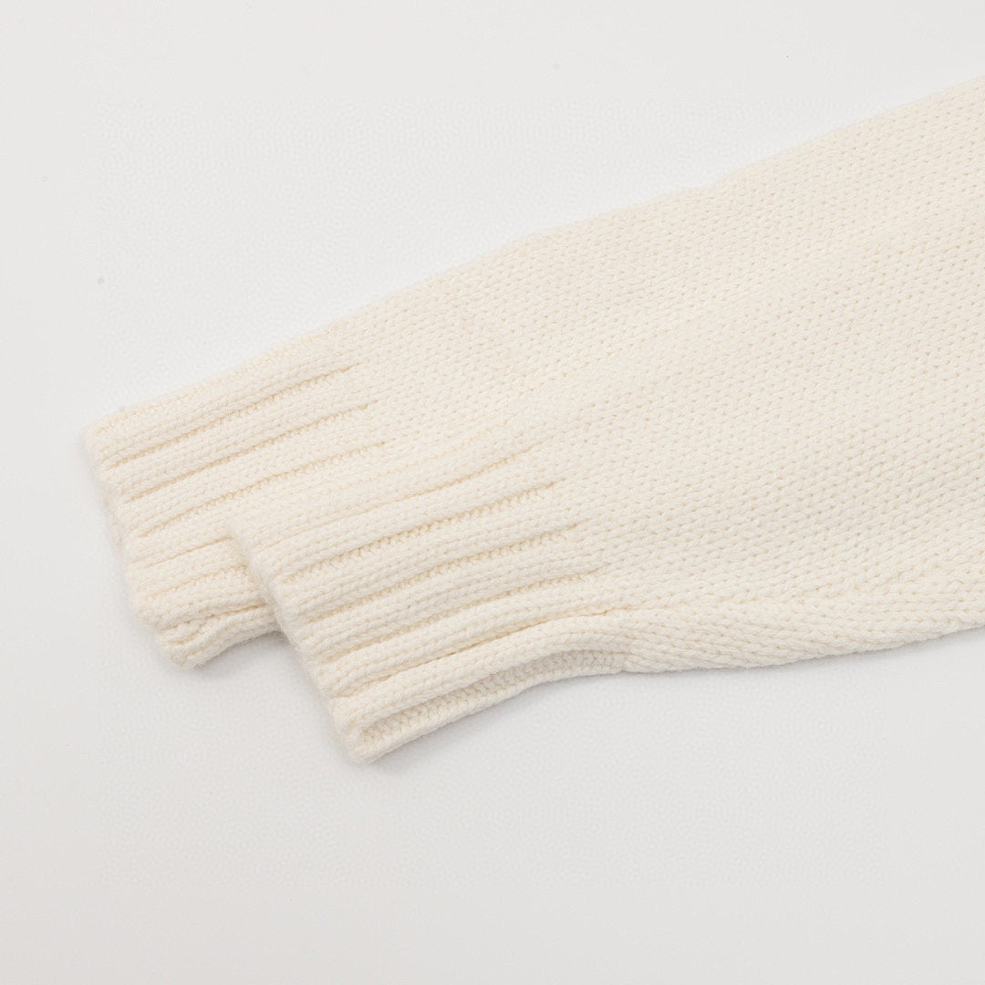Moncler Cropped Knit-Sleeve Padded Jacket - Ivory - detail 3