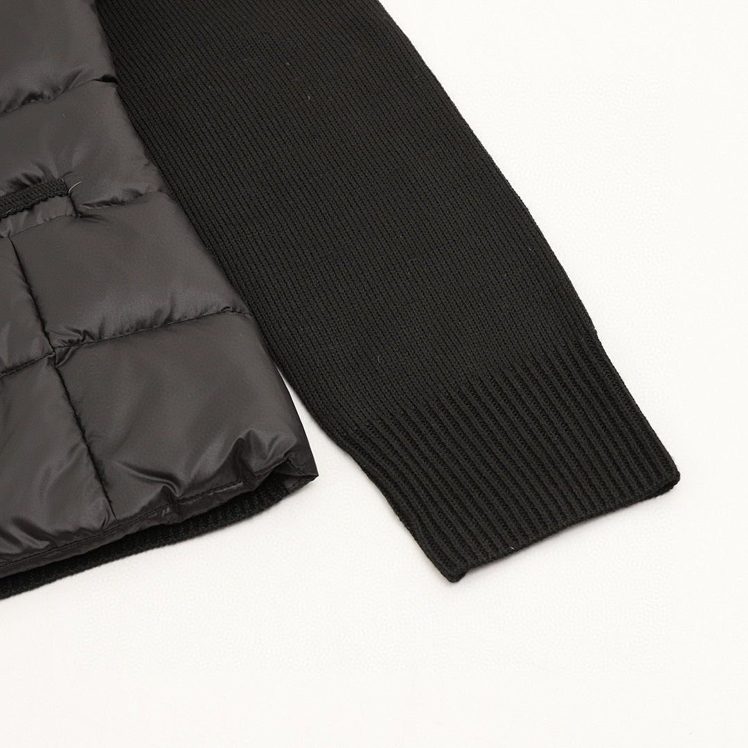 Moncler Quilted-Front Button Cardigan - Black - detail 3