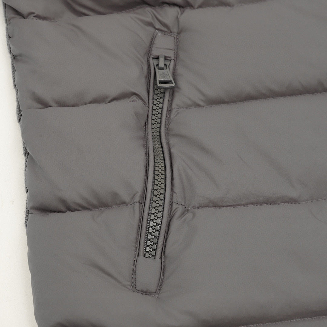 Moncler Men's Striped-Sleeve Padded Zip Cardigan - Gray - detail 3