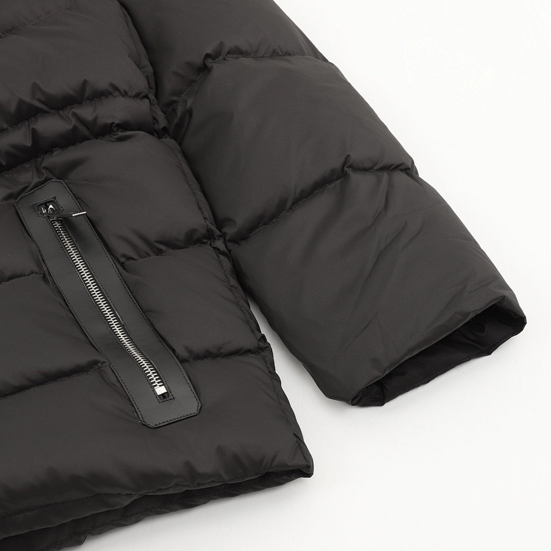 Moncler Drawstring Hooded Down Jacket - Black - detail 3
