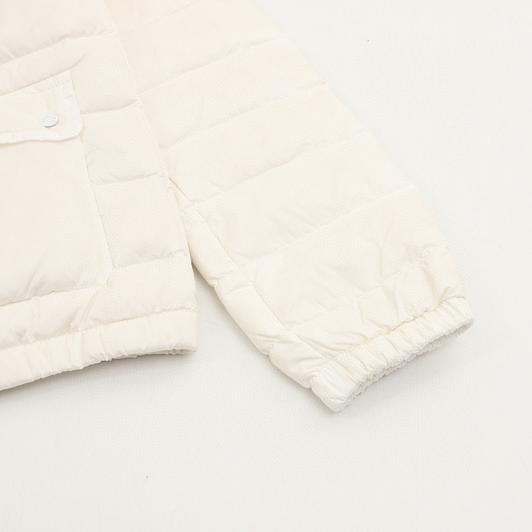 Moncler Lans Stand-Collar Pocket Down Jacket - Ivory - detail 3