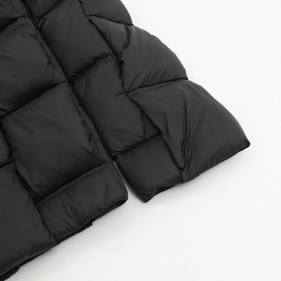 Moncler Woven-Panel Down Jacket - Black - detail 3