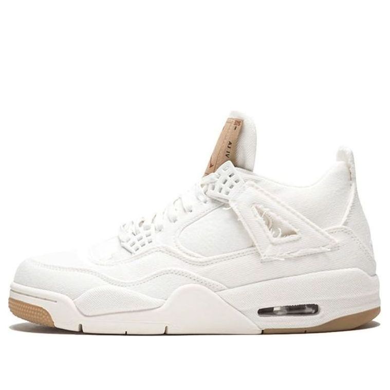 Levi's x Air Jordan 4 Retro White Denim Sneakers