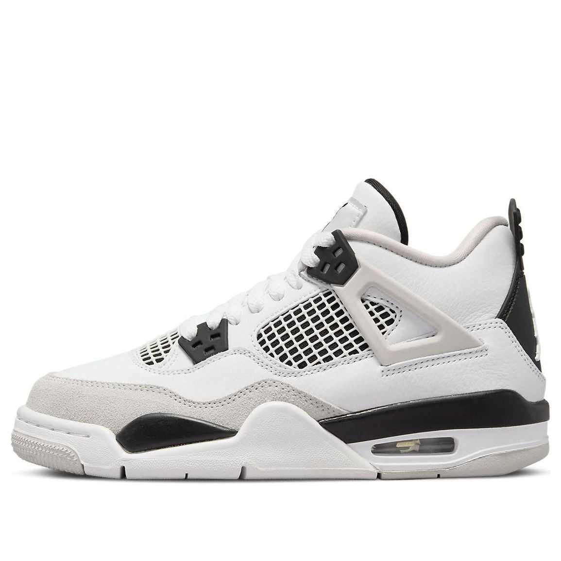 Big Kids Air Jordan 4 Retro Military Black Sneakers