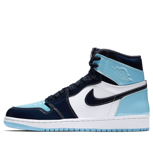 Air Jordan 1 Retro High OG Blue Chill Women's Patent Leather Sneakers