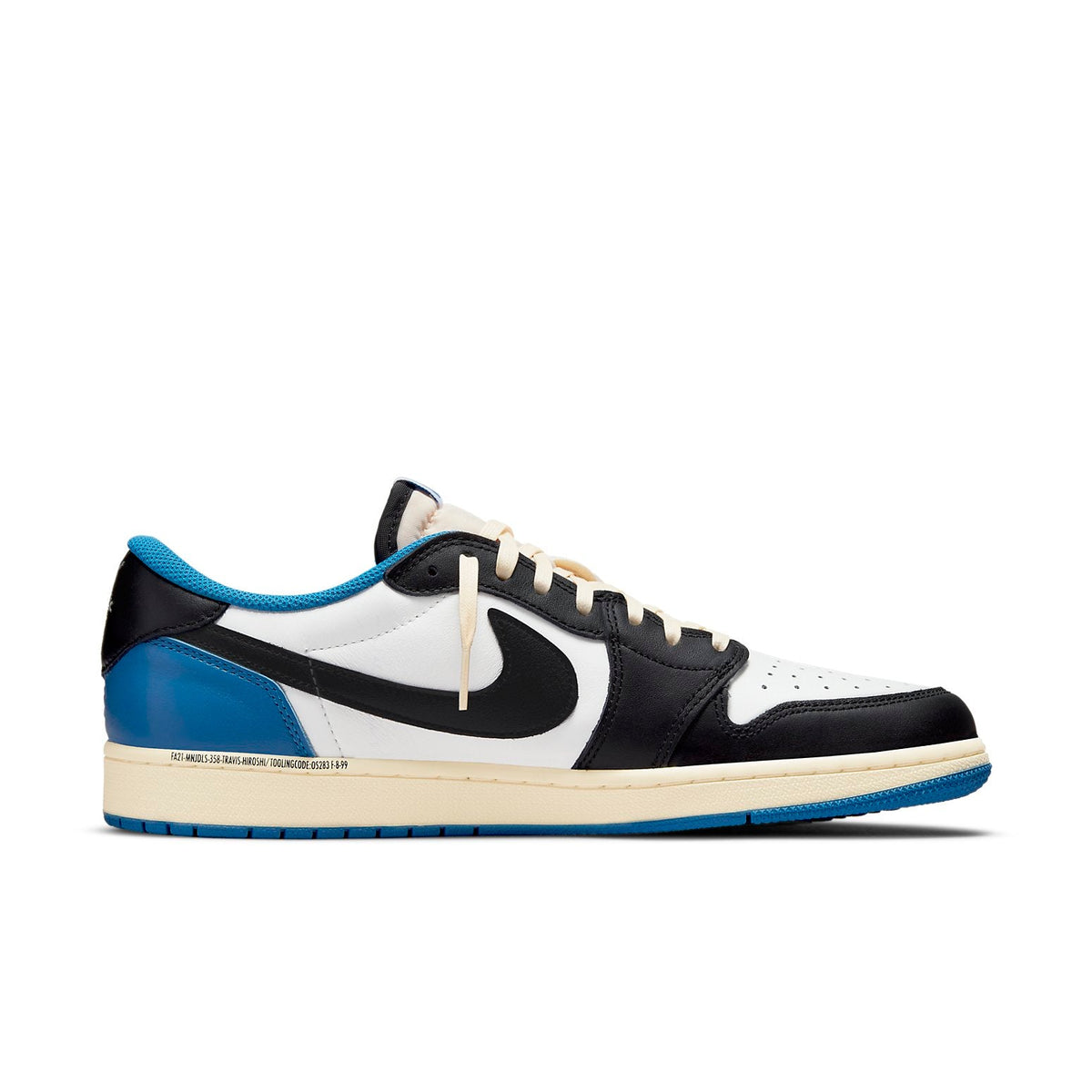 Air Jordan 1 Retro Low x Fragment Design x Travis Scott Sail Black Military Blue