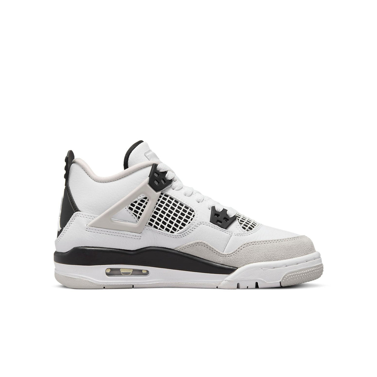 Big Kids Air Jordan 4 Retro Military Black Sneakers