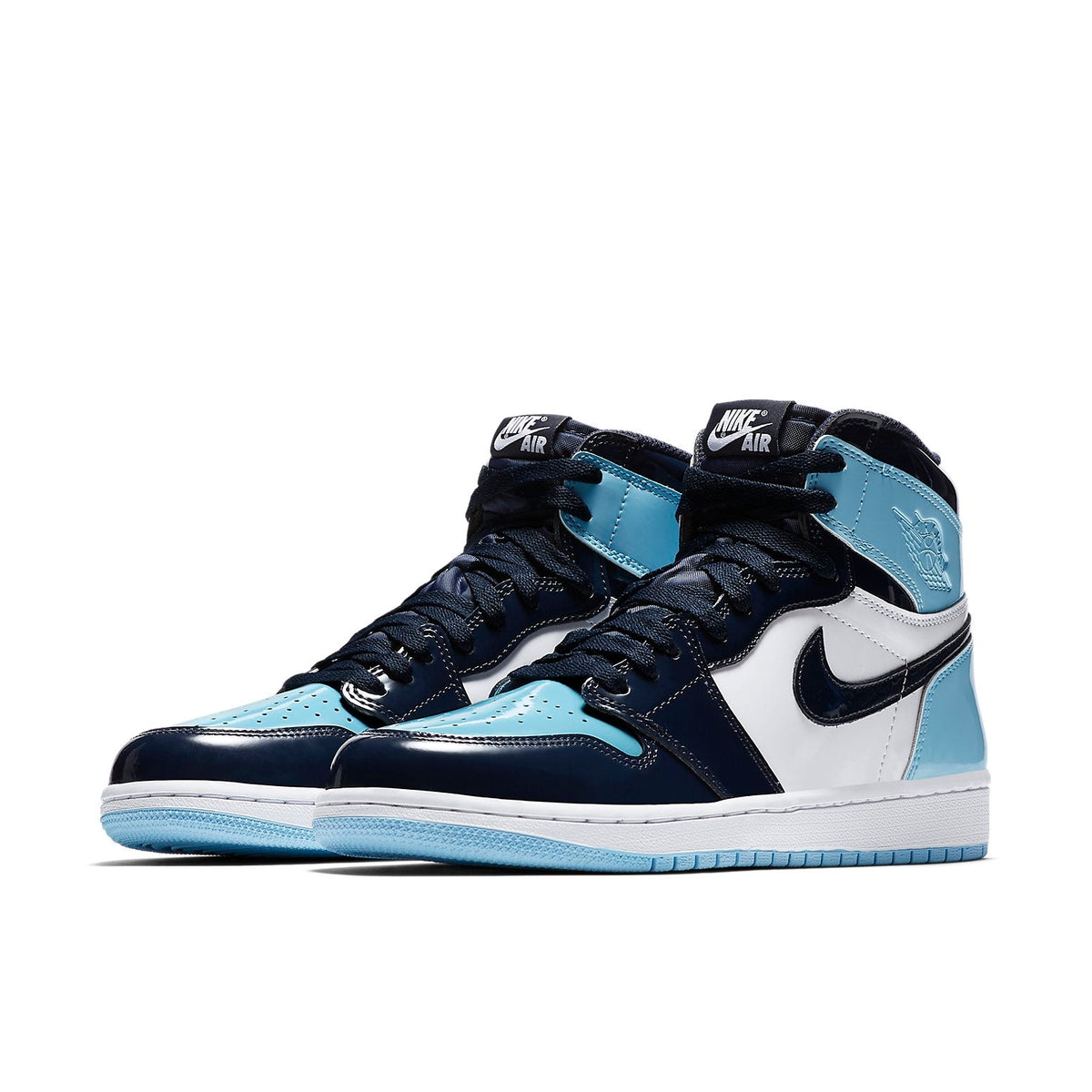Air Jordan 1 Retro High OG Blue Chill Women's Patent Leather Sneakers