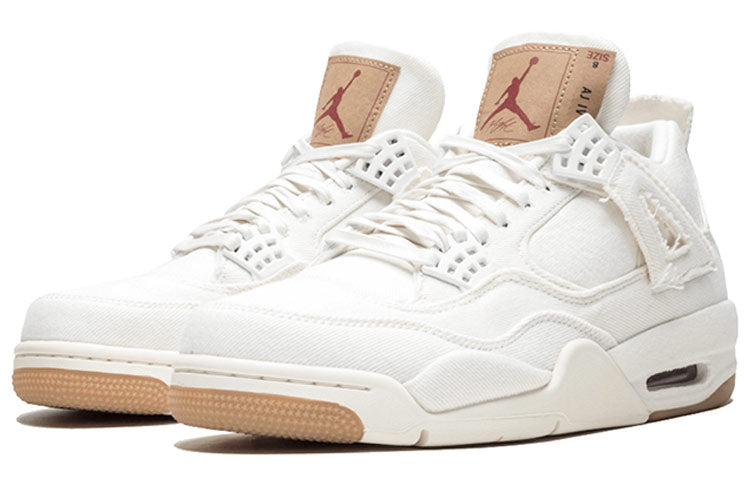 Levi's x Air Jordan 4 Retro White Denim Sneakers