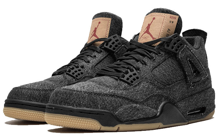 Levi's x Air Jordan 4 Retro Black Denim Sneakers