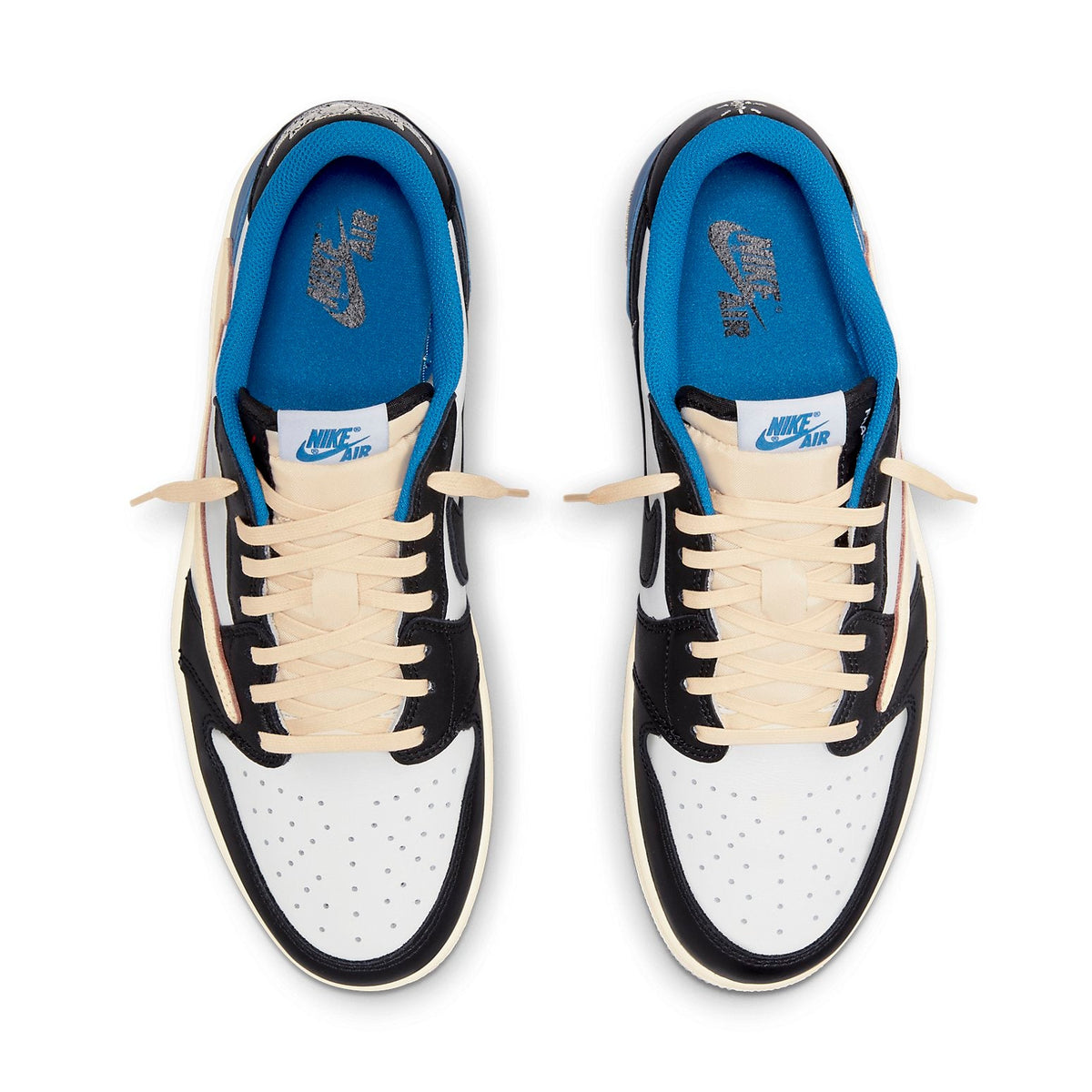 Air Jordan 1 Retro Low x Fragment Design x Travis Scott Sail Black Military Blue