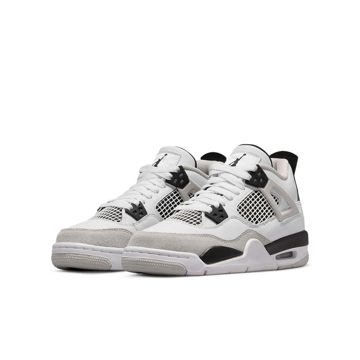 Big Kids Air Jordan 4 Retro Military Black Sneakers