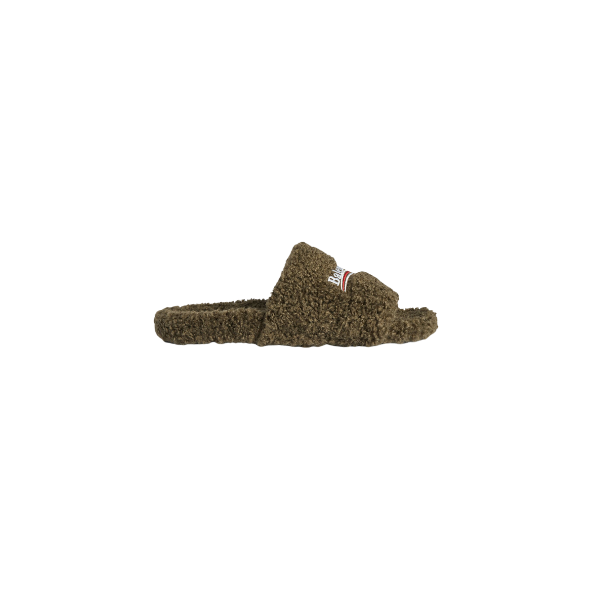 Balenciaga Furry Slide - Olive - Balenciaga