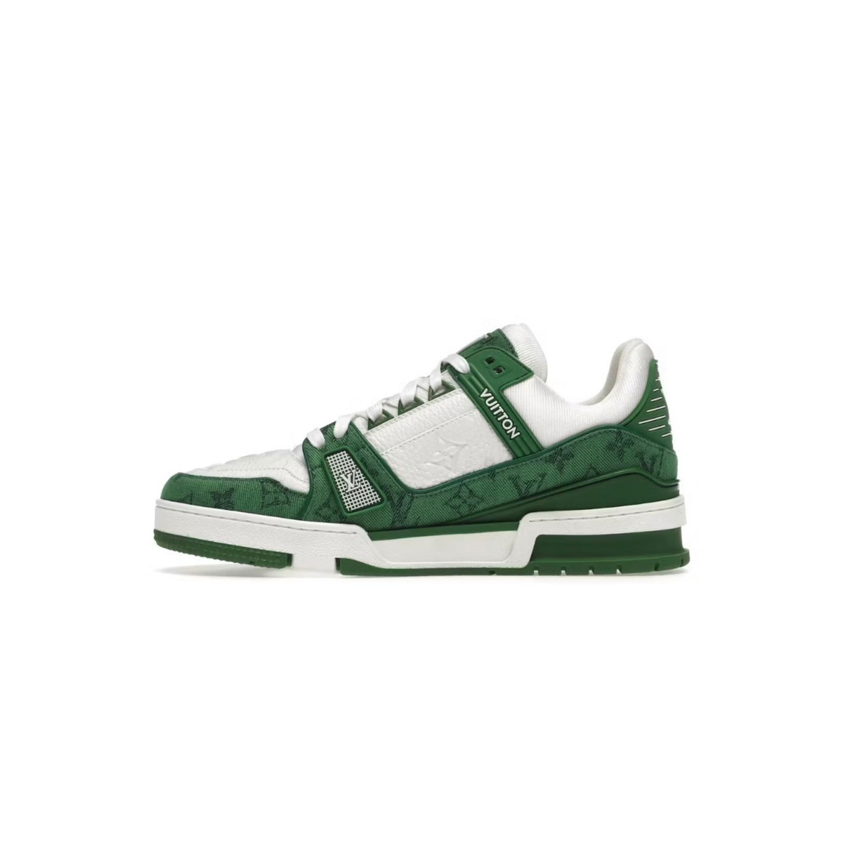 Louis Vuitton LV Trainer Green Denim Minimal Luxury Street Style