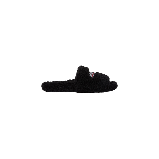 Balenciaga Furry Slide - Jet Black-Understated Luxury Wear