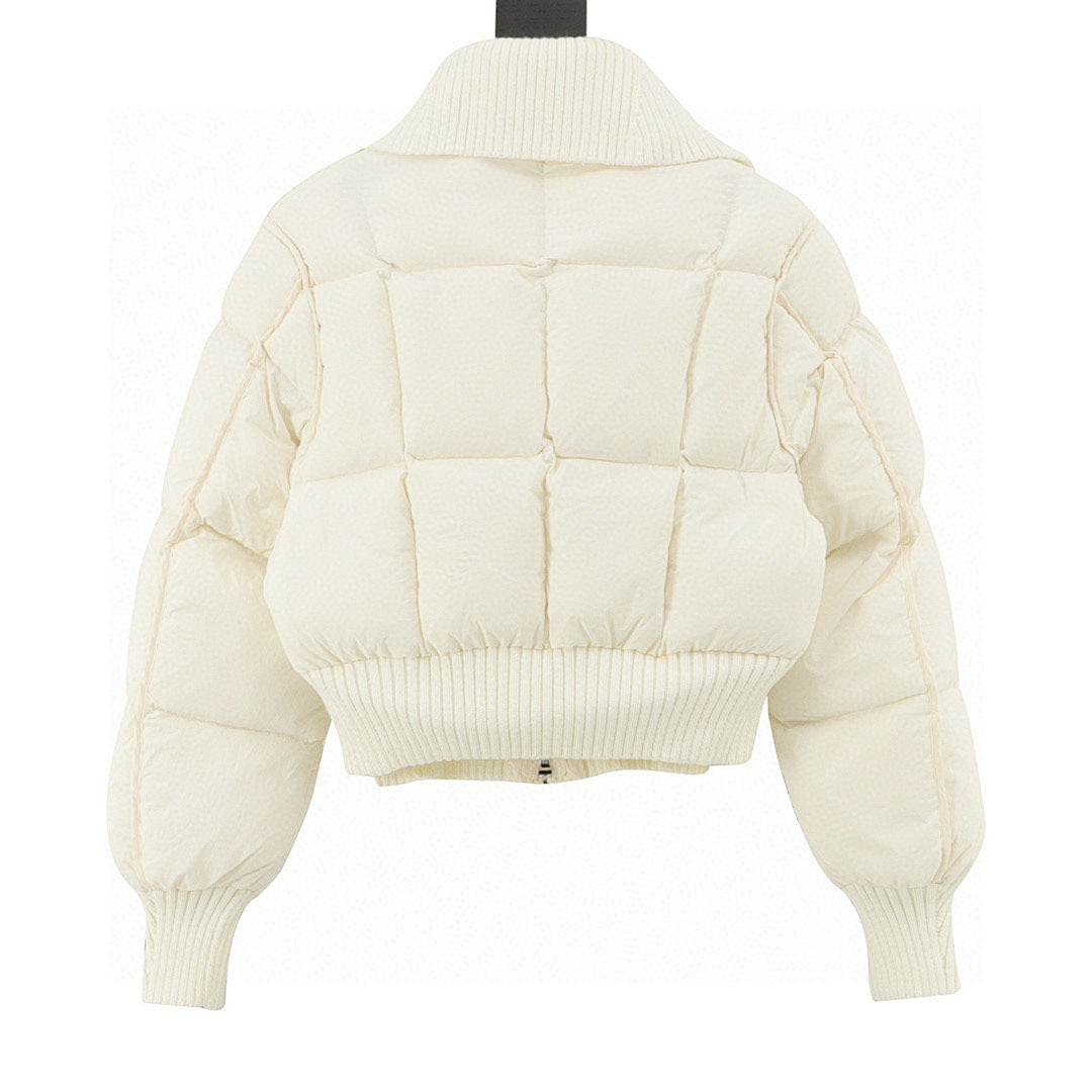 Moncler Jadeite Women's Cropped Down Jacket - Ivory - back view