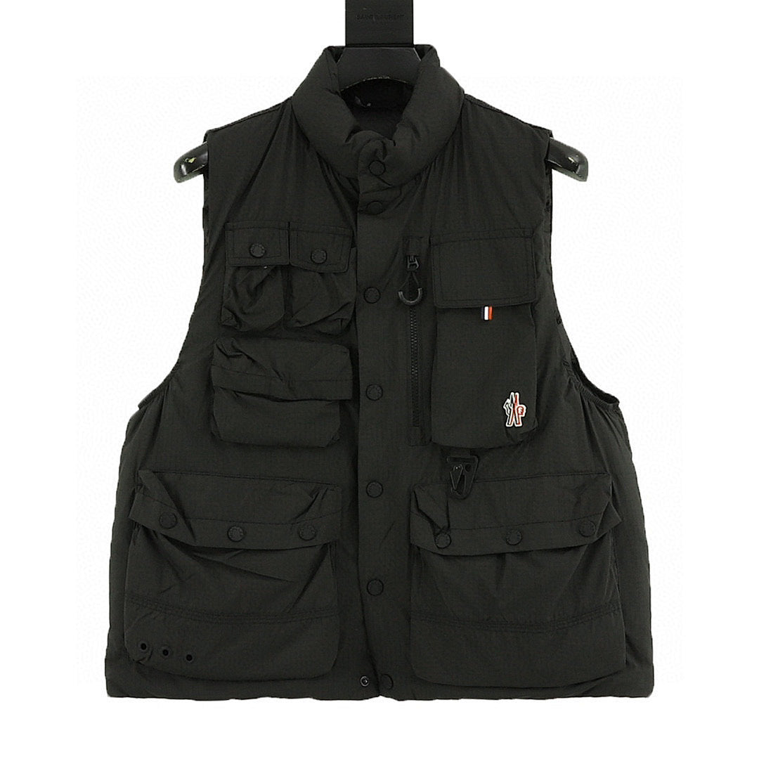 Moncler Grenoble Tongass Multi-Pocket Down Vest - Black - front view