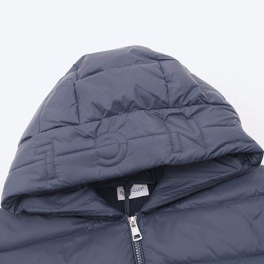 Moncler Hooded Quilted-Front Zip Cardigan - Navy - detail 1