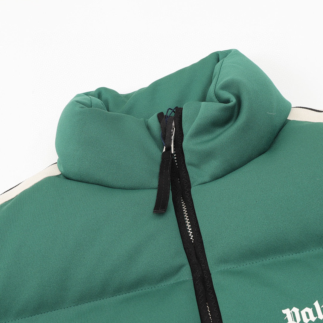 Moncler Palm Angels Striped-Sleeve Down Jacket - Green - detail 1