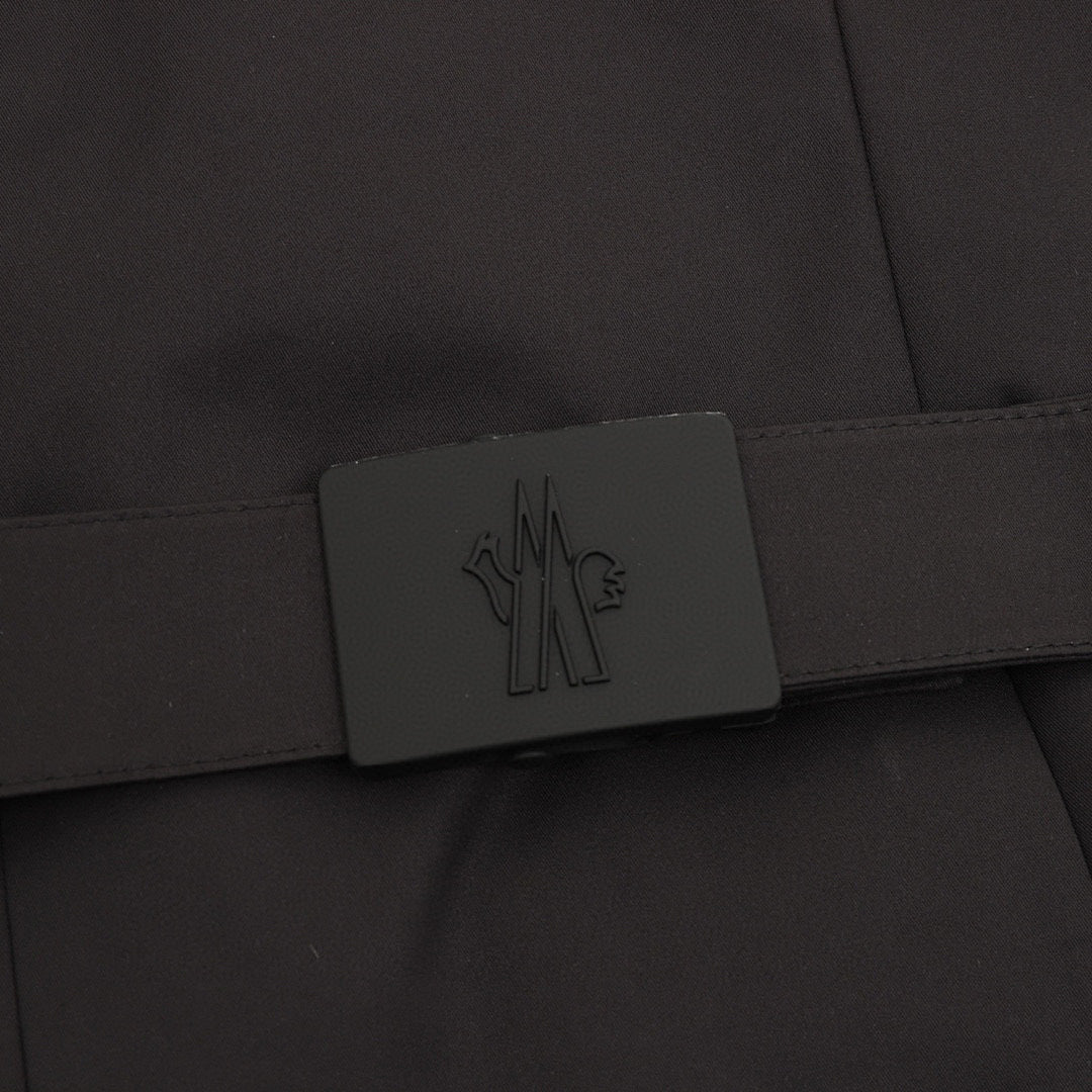 Moncler Bauges Belted Hooded Down Jacket - Black - detail 2