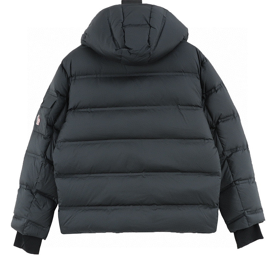 Moncler Hooded Down Jacket with Inner Cuffs - Charcoal - back view