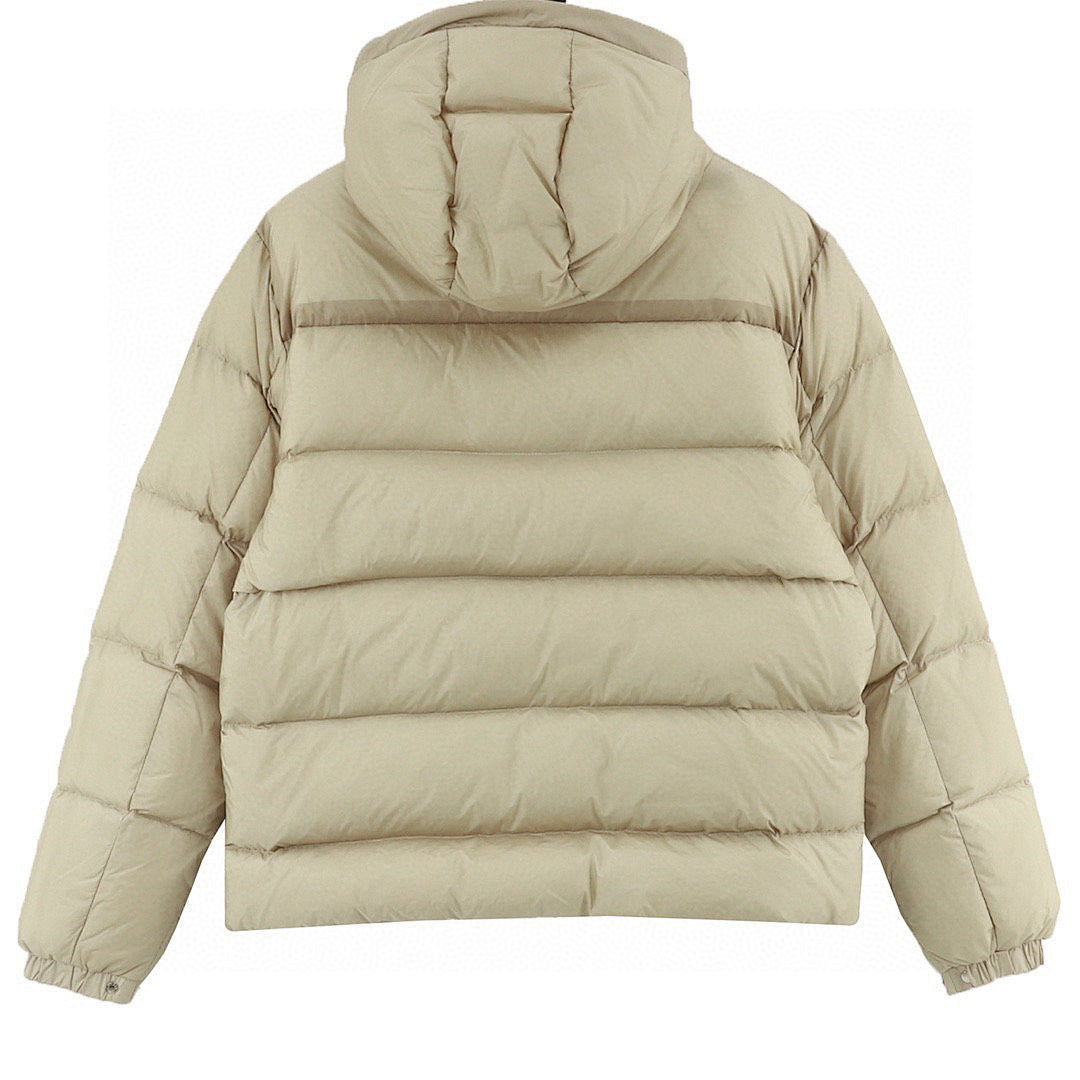 Moncler Twin-Zip Pocket Hooded Down Jacket - Beige - back view