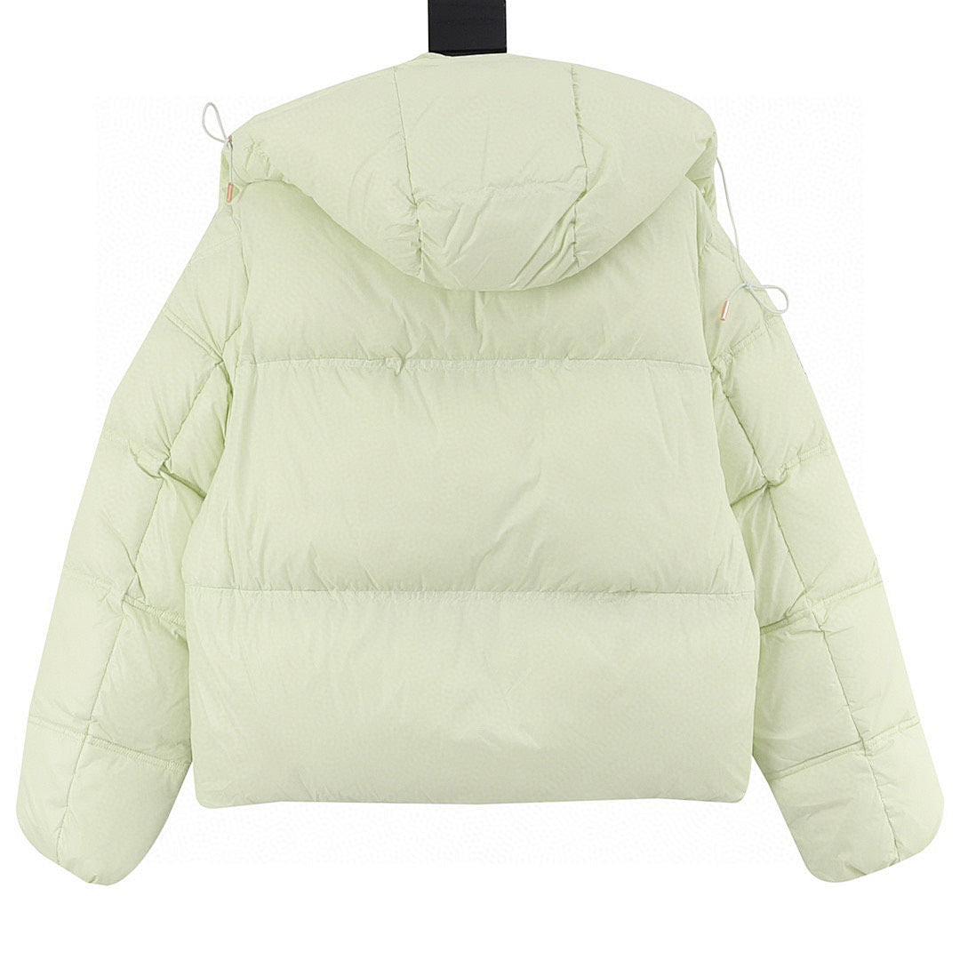 Moncler Women's Box-Quilted Hooded Down Jacket - Pale Green - back view