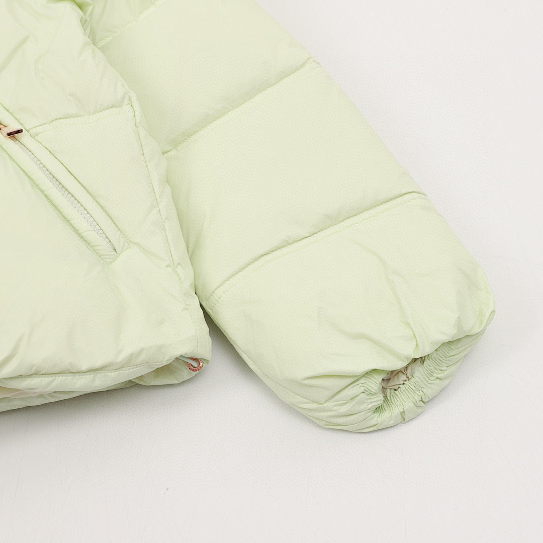 Moncler Women's Box-Quilted Hooded Down Jacket - Pale Green - detail 2
