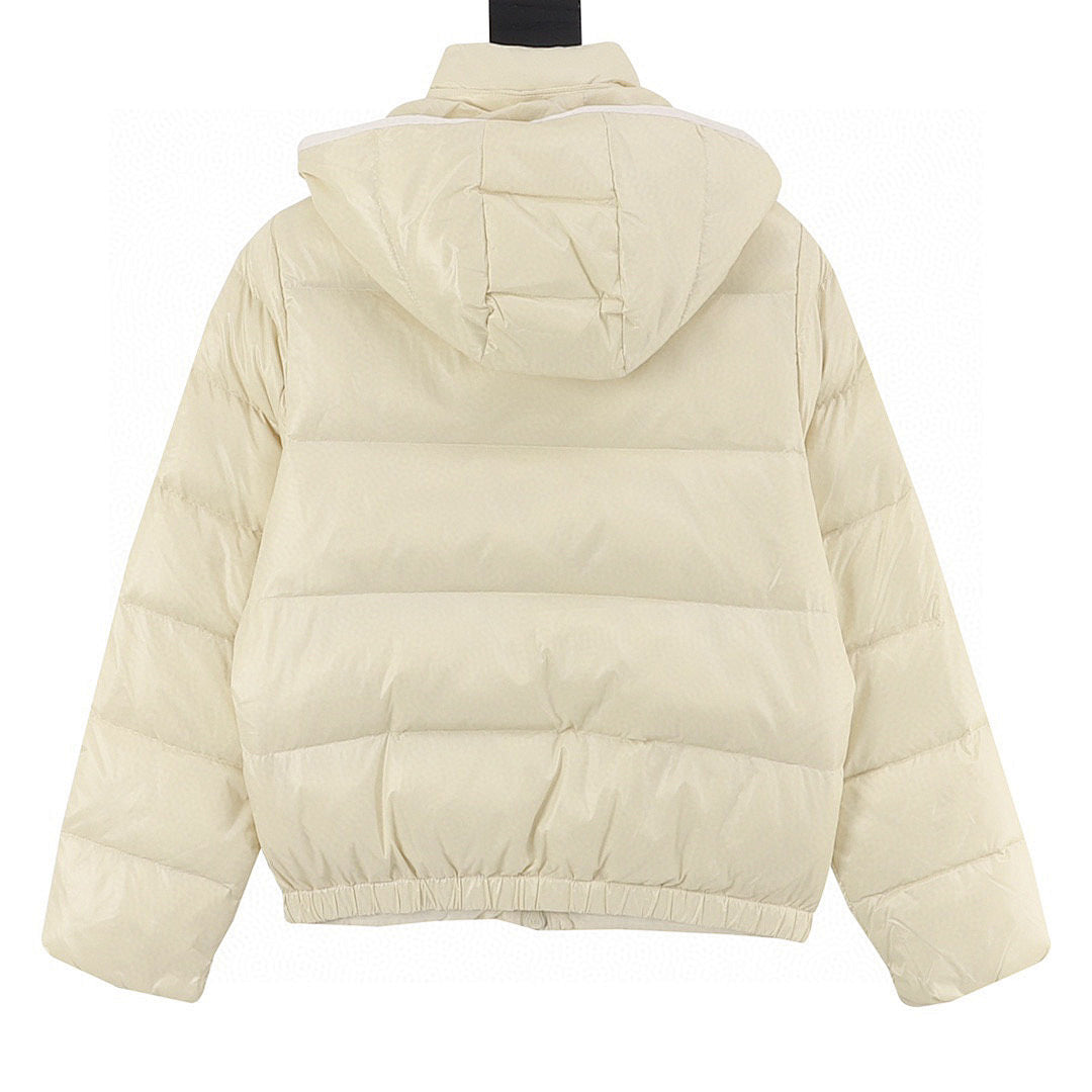 Moncler Andro Women's Short Hooded Down Jacket - Ivory - back view