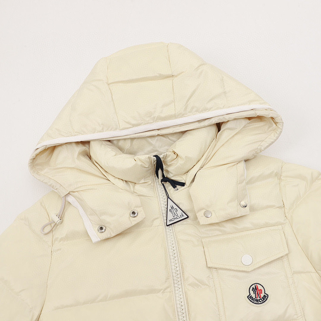 Moncler Andro Women's Short Hooded Down Jacket - Ivory - detail 1