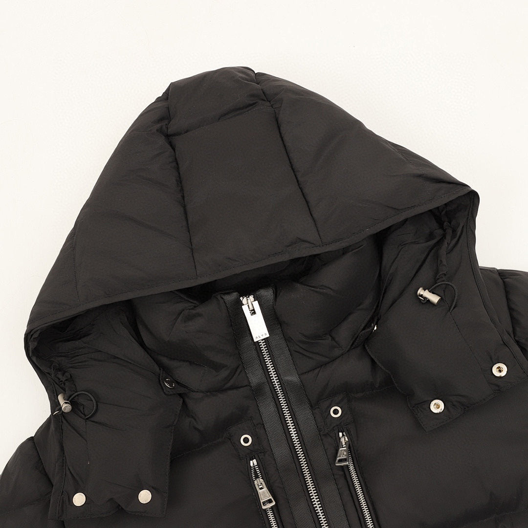 Moncler ALYX Double-Zip Hooded Down Jacket - Black - detail 1