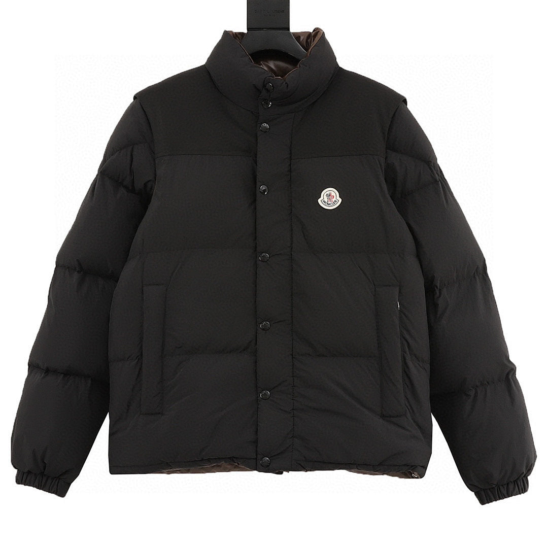 Moncler Verone Unisex Stand-Collar Down Jacket - Black - front view
