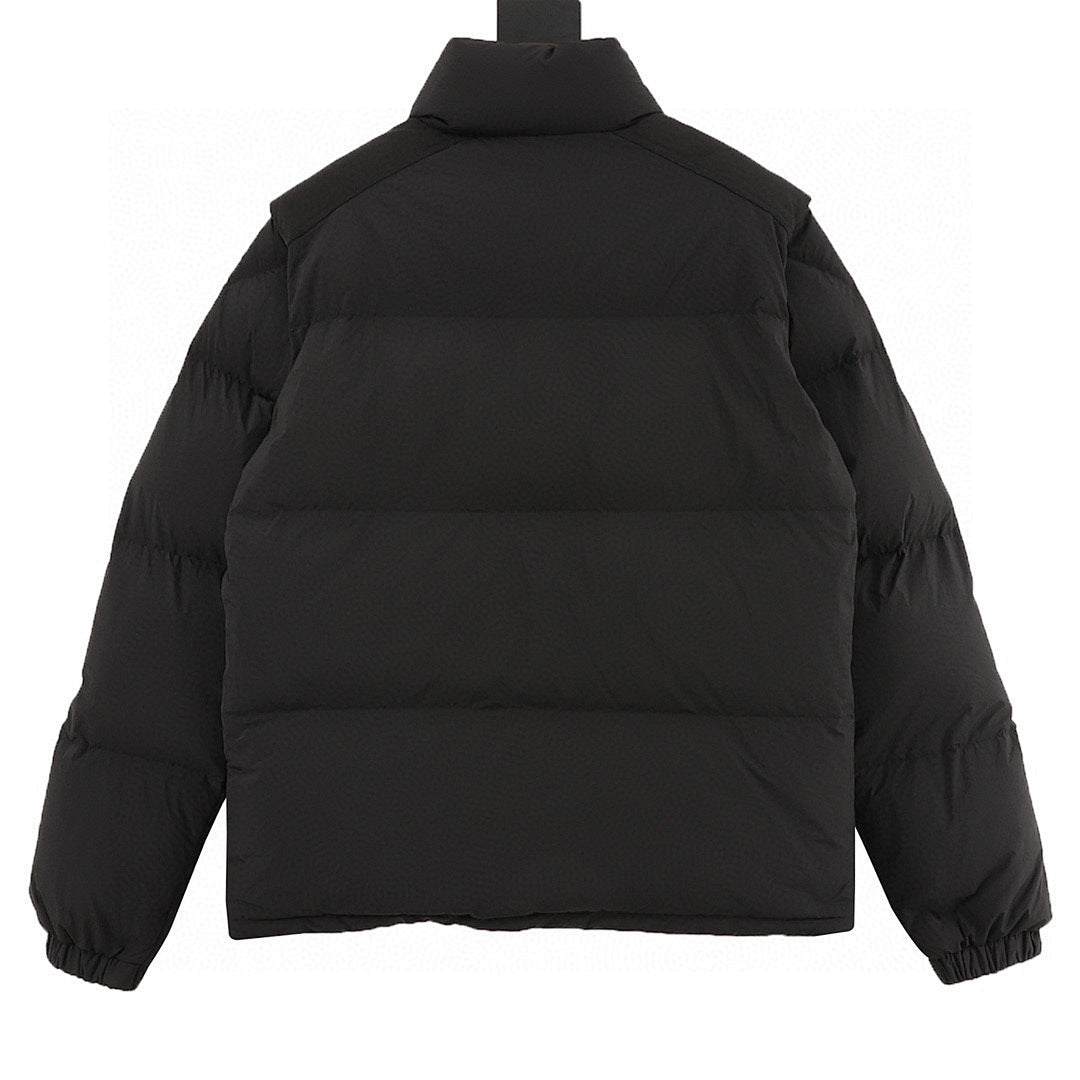 Moncler Verone Unisex Stand-Collar Down Jacket - Black - back view