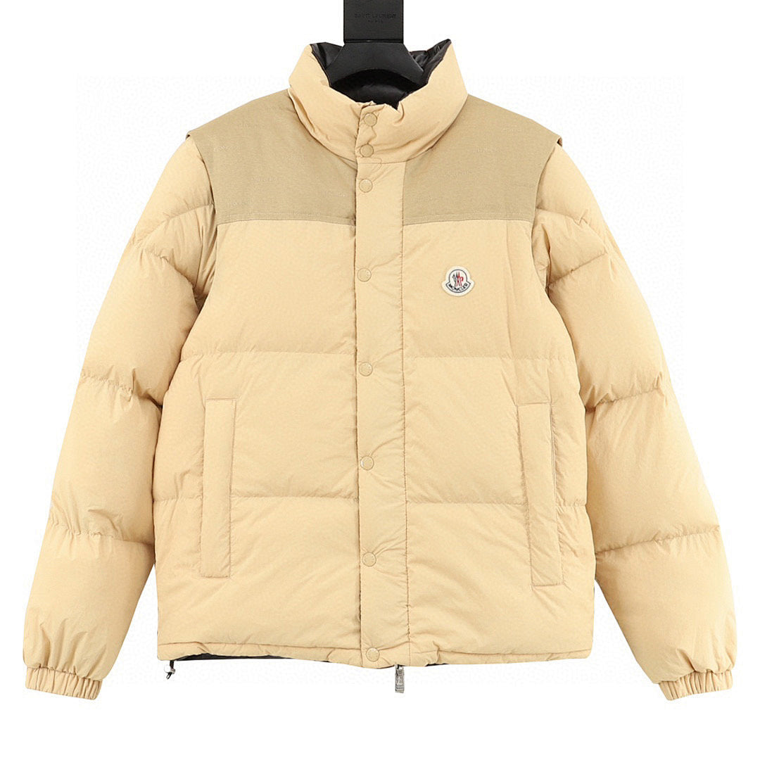 Moncler Verone Unisex Stand-Collar Down Jacket - Pale Yellow - front view