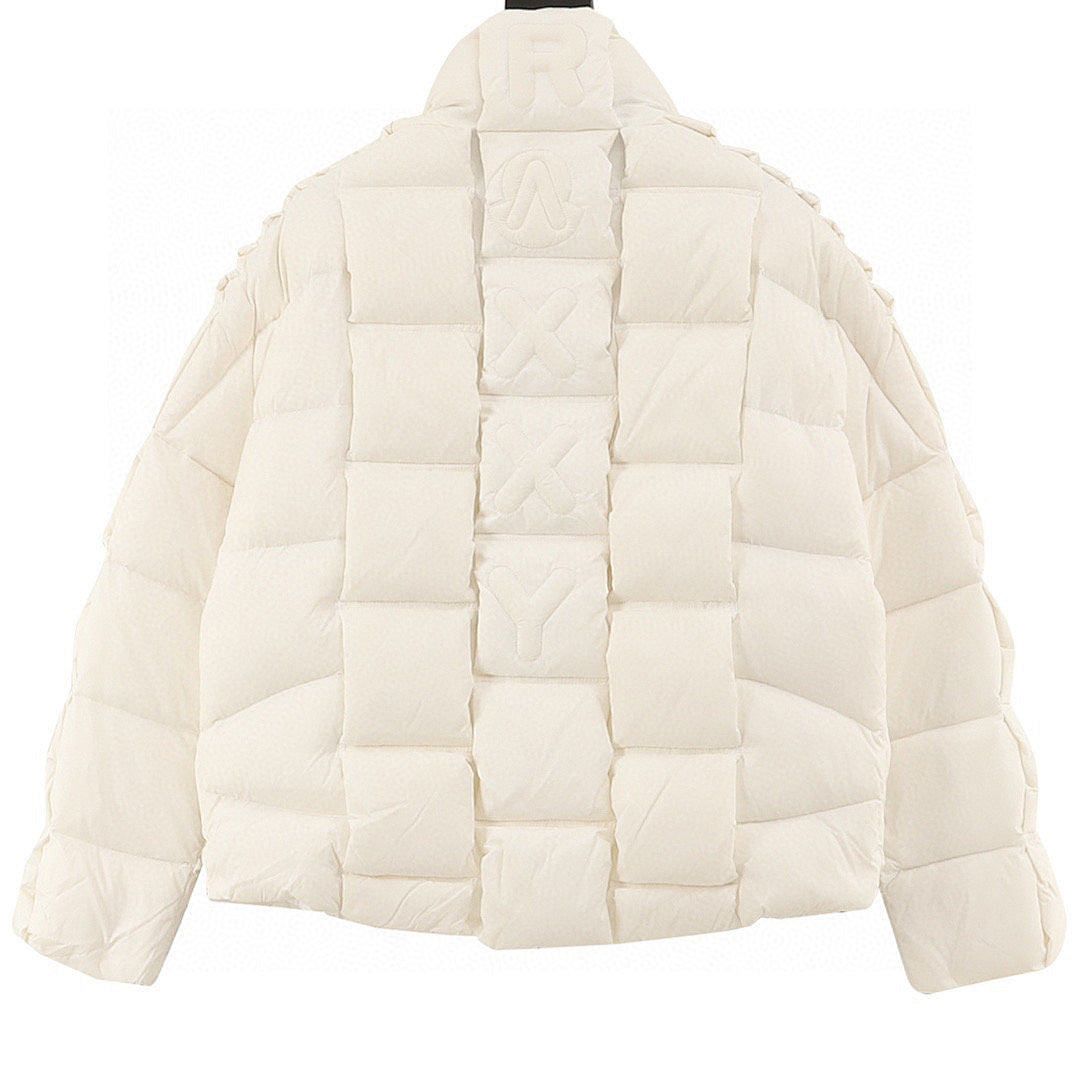 Moncler Raxxy 3D-Quilted Down Jacket - Ivory - back view