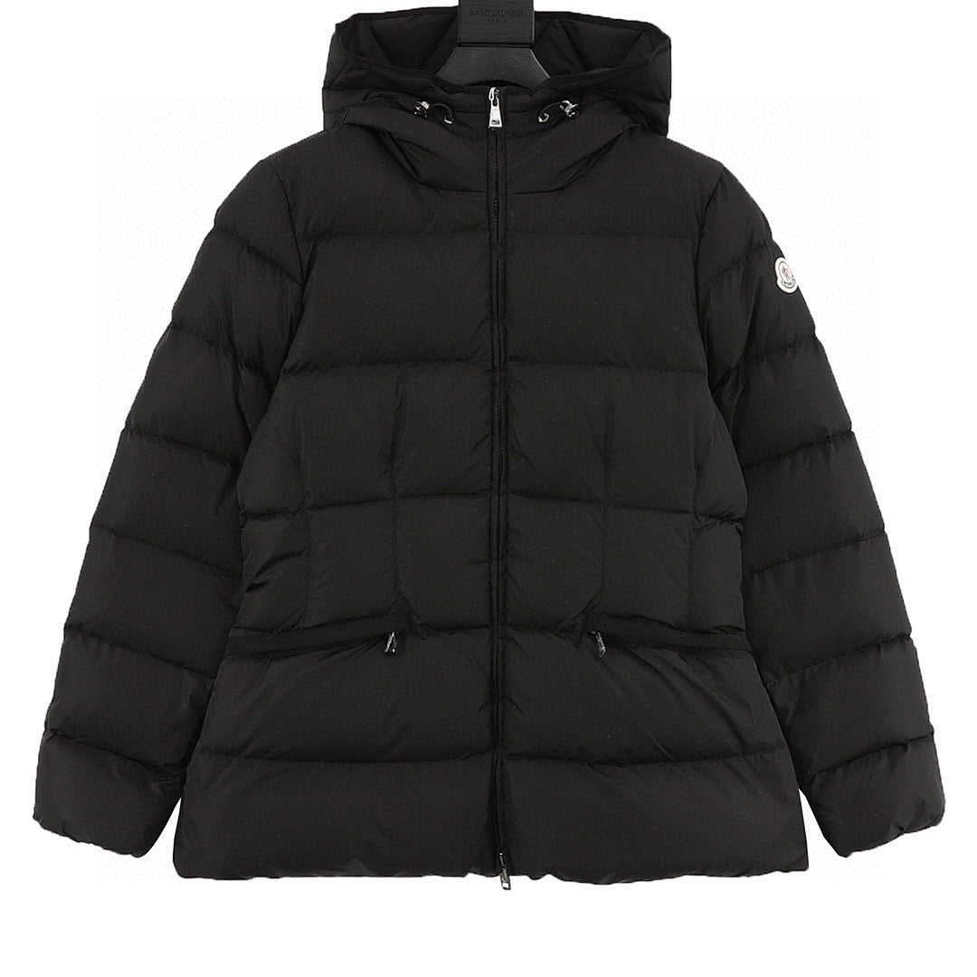 Moncler Avoce Women's Fitted Hooded Down Jacket - Black - front view