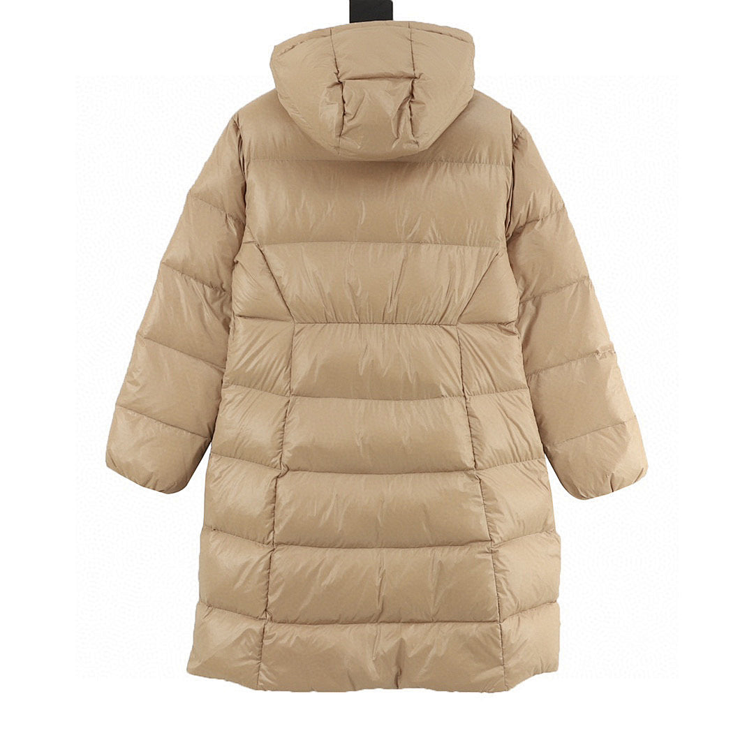 Moncler Bellevue Women's Long Down Coat - Beige - back view