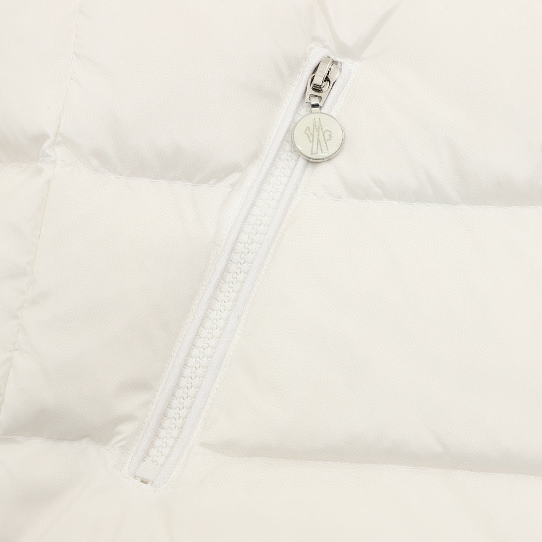 Moncler Women's Tape-Trim Hooded Down Jacket - Ivory - detail 2