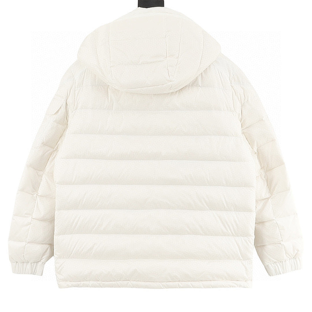 Moncler Maya Lightweight Hooded Down Jacket - Ivory - back view