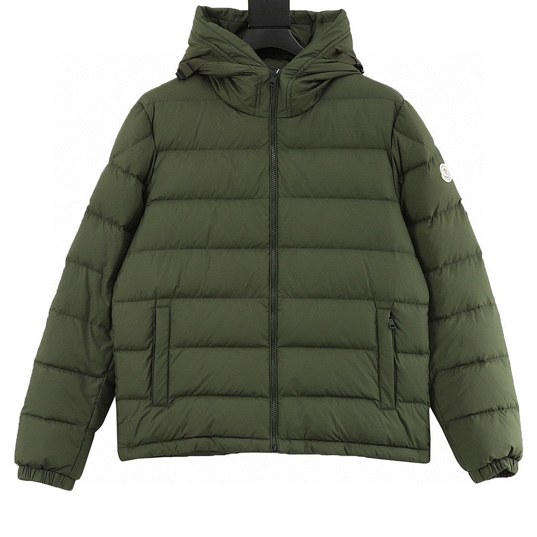 Moncler Adjustable-Hood Quilted Down Jacket - Olive - front view