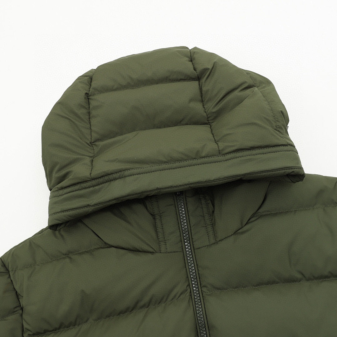 Moncler Adjustable-Hood Quilted Down Jacket - Olive - detail 1
