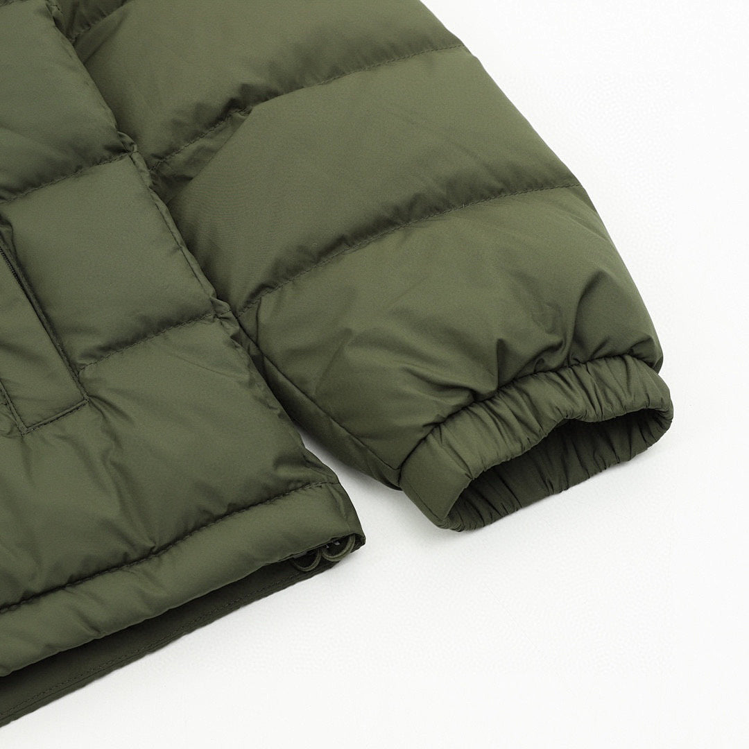Moncler Adjustable-Hood Quilted Down Jacket - Olive - detail 2