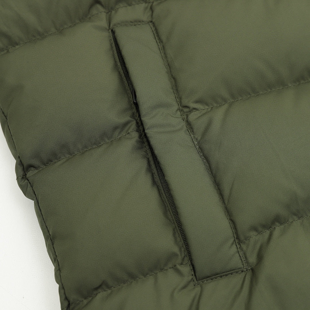 Moncler Adjustable-Hood Quilted Down Jacket - Olive - detail 3