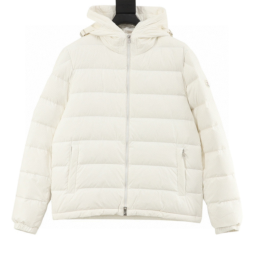 Moncler Adjustable-Hood Quilted Down Jacket - Ivory - front view