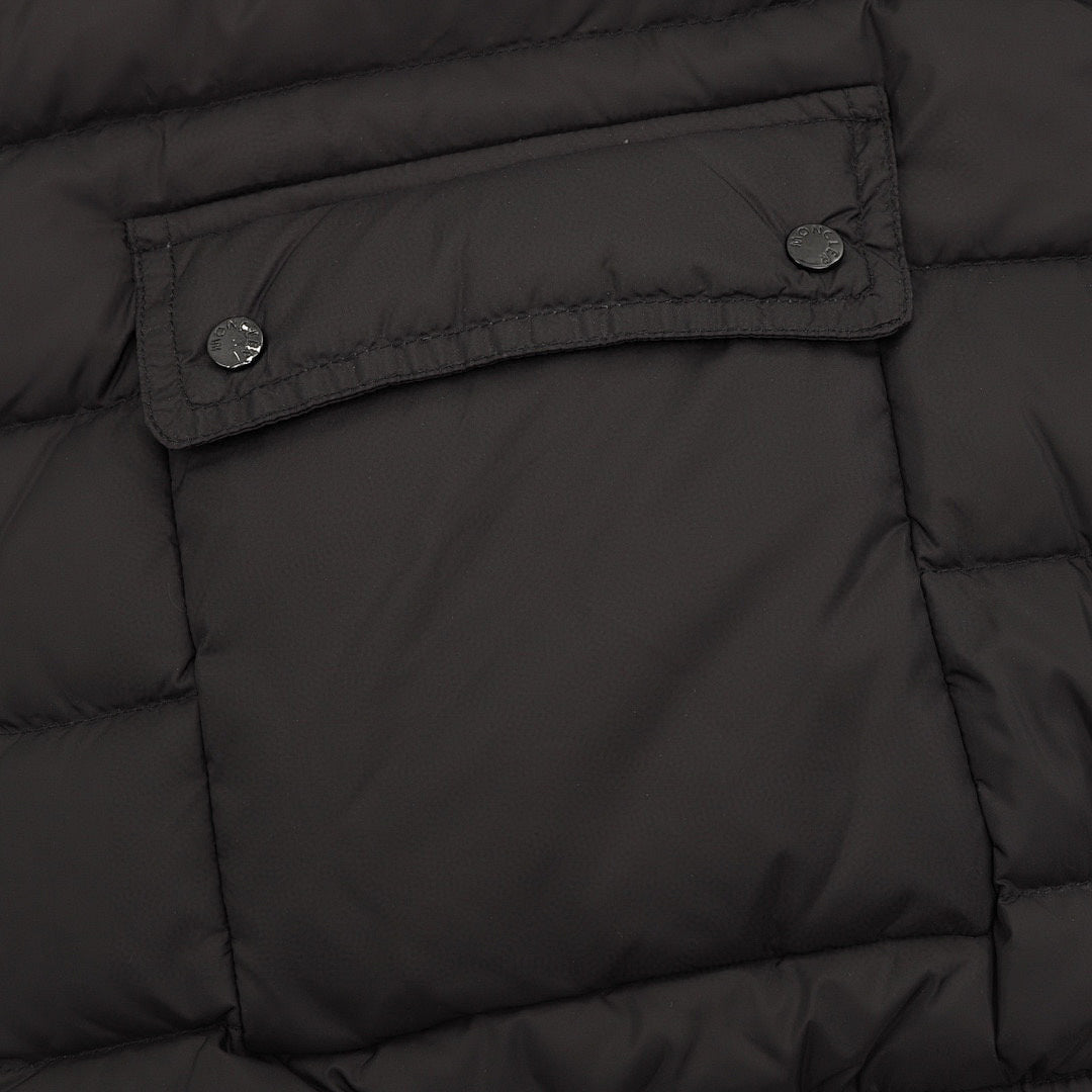 Moncler Lans Stand-Collar Pocket Down Jacket - Black - detail 2